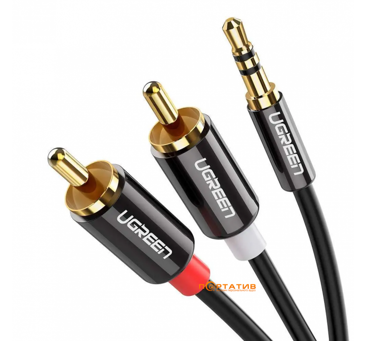 UGREEN AV102 3.5 mm to 2RCA Audio Cable 5 m Black (10513)
