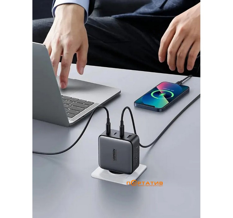 Зарядное устройство UGREEN CD226 100W 3xType-C PD, USB-A Wall Charger Black (40747)