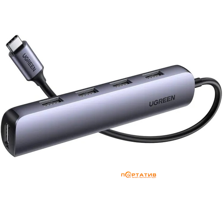 USB-хаб Ugreen CM417 USB-C to 4x USB 3.0, HDMI Adapter Space Gray (20197)