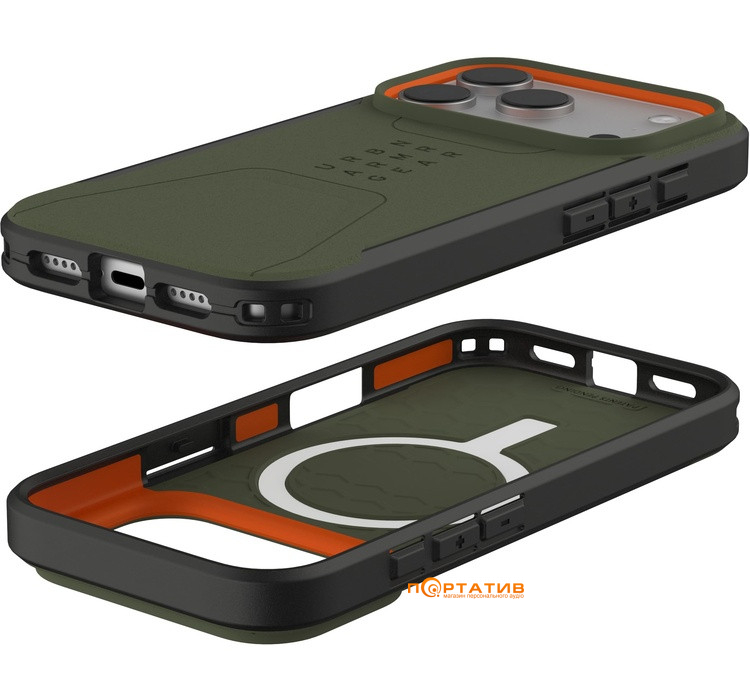 Чохол UAG iPhone 17 Pro, Civilian MagSafe, Olive/Orange (114545117297)