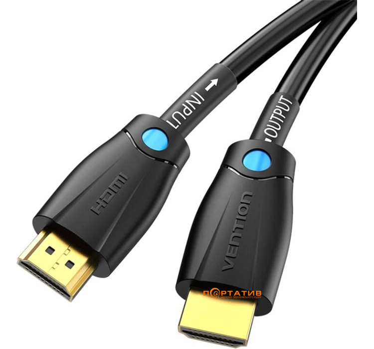 Кабель Vention HDMI M - M V2.0 Engineering 4K 60Гц 18Gbps HD 7.1 PVC 10m Black (AAMBL)