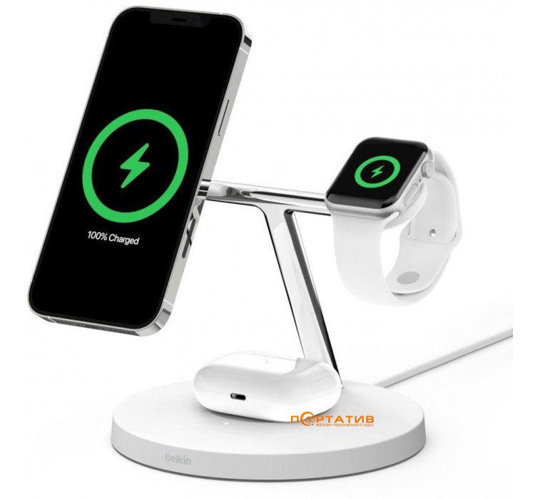 Belkin MagSafe 3in1 Wireless Charger White (WIZ009VFWH)