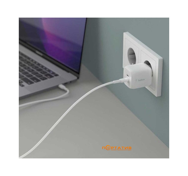 Belkin Home Charger 45W GAN PD PPS Dual USB-С (WCH011VFWH)