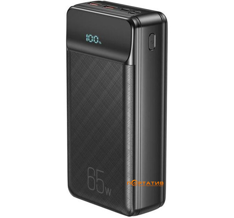 Зовнішній акумулятор XO PR201 30000 mAh PD 65W Black