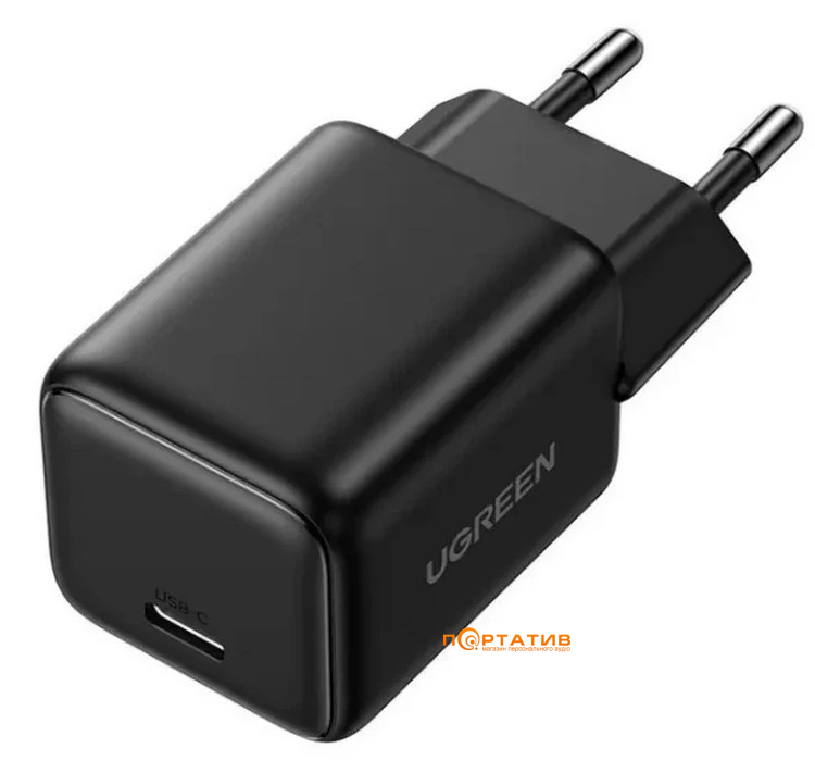 Зарядний пристрій UGREEN X513 USB-C 30W PD GaN Fast Charger Black (65007)