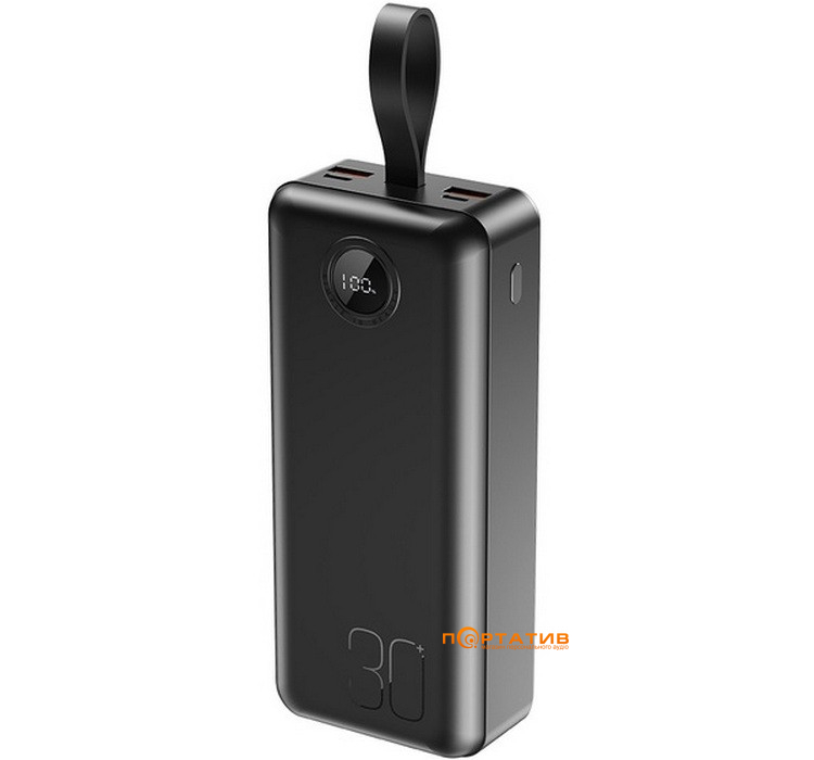 Зовнішній акумулятор XO Power Bank PR240 30000 mAh PD20W + QC22.5W with Light Black