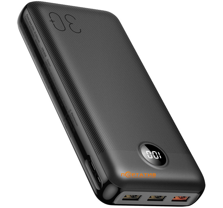 Зовнішній акумулятор Yenkee YPB 3018 - 30000 mAh Type-C PD 20W Black (35057019)