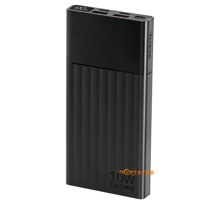 Зовнішній акумулятор Yenkee YPB 1031 - 10000 mAh Type-C PD 20W + QC 22,5W Black (37000121)