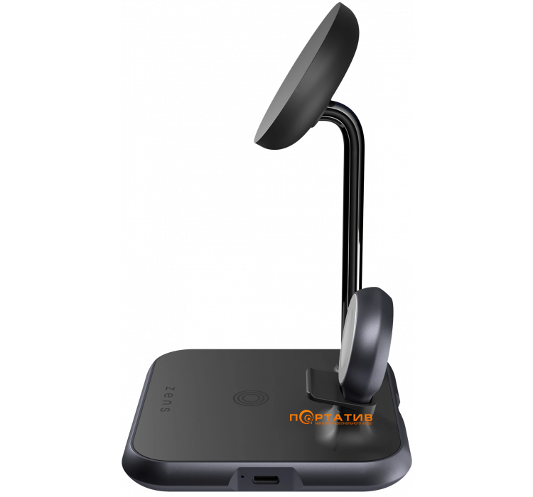 Беспроводное ЗУ Zens 4-in-1 Magnetic + Watch Aluminium Wireless Charger Black (ZEDC20B/00)