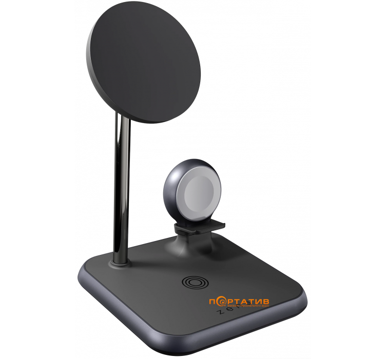 Беспроводное ЗУ Zens 4-in-1 Magnetic + Watch Aluminium Wireless Charger Black (ZEDC20B/00)