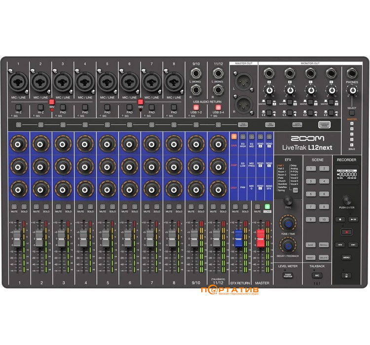 Цифровий мікшерний пульт Zoom LiveTrak L12next