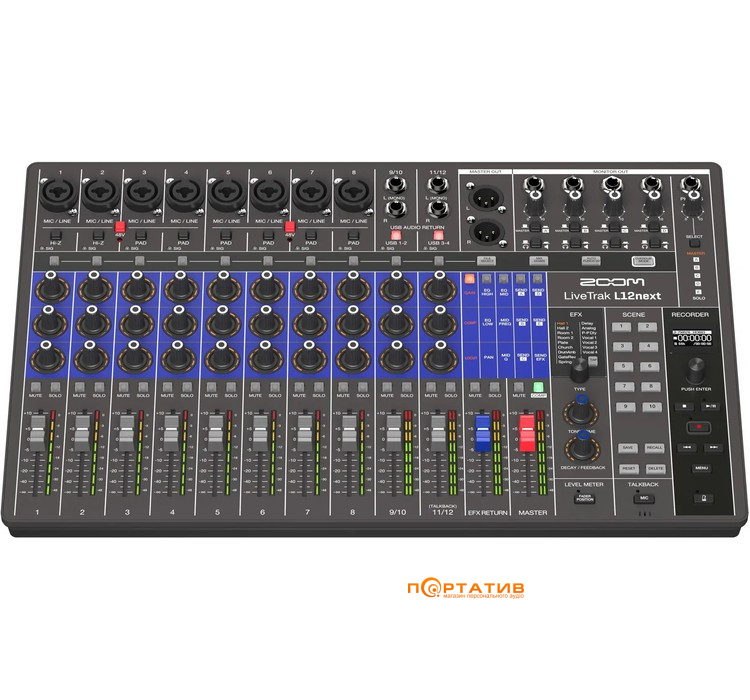 Цифровий мікшерний пульт Zoom LiveTrak L12next