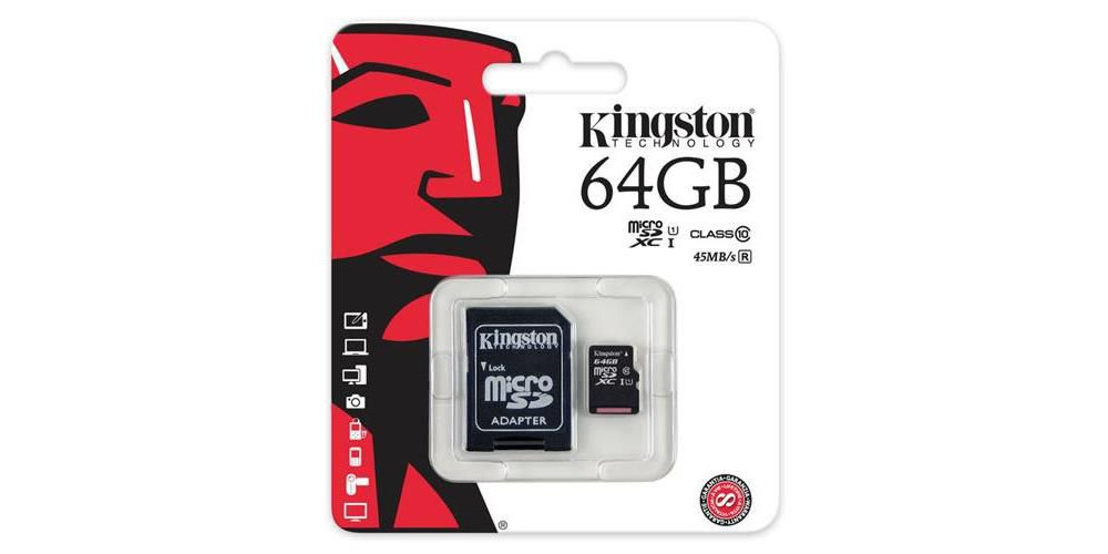 Kingston microSDXC 64GB Class 10 UHS-I (SDC10G2/64GB)