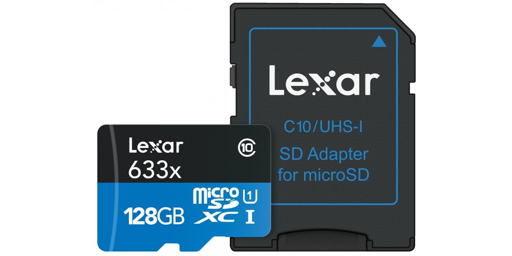 Lexar 128 GB Micro SDHC 633x UHS-I C10 High-Performance + SD адаптер (LSDMI128BBEU633A)