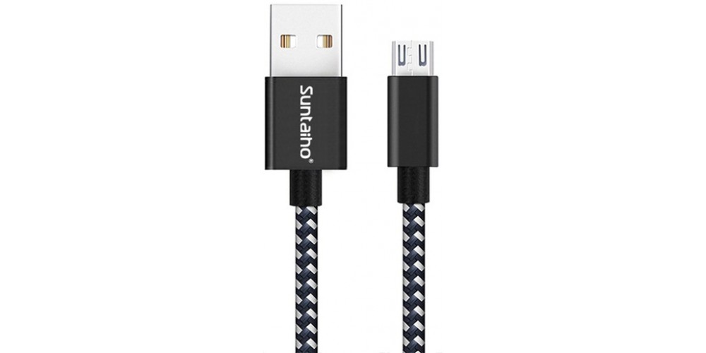 Suntaiho MicroUSB Cable 0.25 m Black/White