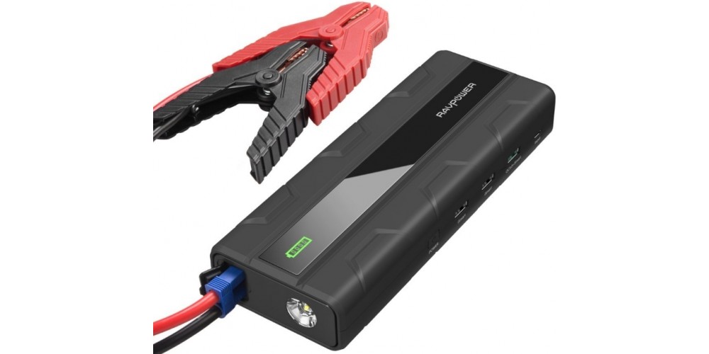 RavPower Car Jump Starter 1000A Peak Current Quick Charge 3.0 12V 14000mAh Black (RP-PB063)
