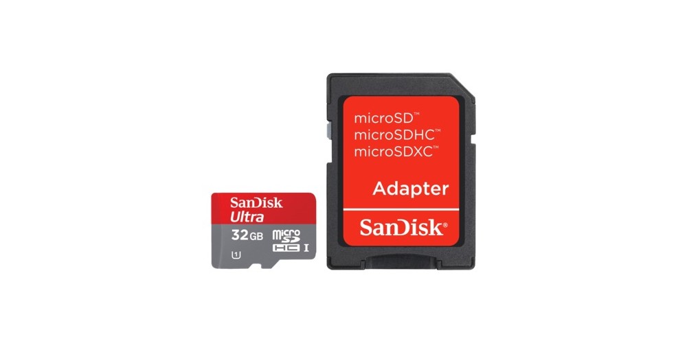 SanDisk microSDHC 32GB Ultra UHS-I + SD Adapter (SDSQUNB-032G-GN3MA)