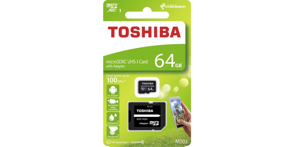 Toshiba microSDHC 64GB Class 10 UHS-I Exceria M203 R90 (THN-M203K0640EA)