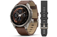  Garmin Fenix 9 Pro – inReach, 47mm, Titanium with Walnut Leather Band (010-04336-41)