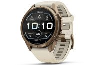  Garmin Fenix 9 Pro – 43mm, Autumn Gold Titanium with Cream/French Grey Silicone Band (010-04335-26)