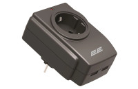 Кабелі та подовжувачі 2E 1x Type F, 16A, 2x USB-A, Black (2E-AD120U)