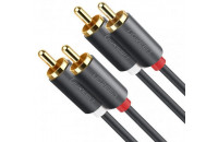 Кабелі аудіо-відео UGREEN AV104 2 RCA Male to 2 RCA Male Audio Cable 3m Black (10519)