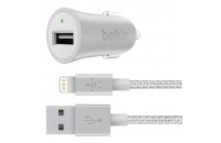 Зарядные устройства Belkin USB Metallic 2.4Amp + Lightning Cable 1.2 m Silver (F8J186BT04-SLV)