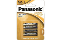 Элементы питания Батарейка Panasonic ALKALINE POWER AAA BLI 4 (LR03REB/4BPR)