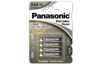 Элементы питания Батарейка Panasonic EVERYDAY POWER AAA BLI 4 ALKALINE (LR03REE/4BP)