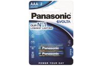 Элементы питания Батарейка Panasonic EVOLTA AAA BLI 2 ALKALINE (LR03EGE/2BP)