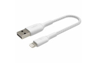  Belkin USB-A - Lightning BRAIDED 0.15m White (CAA002BT0MWH)