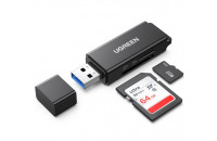 Хабы и кардридеры Ugreen CM104 USB 3.0 to TF + SD Dual Card Reader Black (40752)