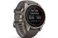 Смарт-годинники Garmin Fenix 9 – 43mm, Titanium with Pebble Grey Silicone Band (010-04761-11)