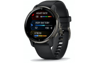  Garmin Venu 2 Plus Slate Stainless Steel Bezel With Black Case And Silicone Band (010-02496-11)