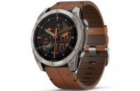 Смарт-часы Garmin Fenix 8 51 mm AMOLED Sapphire, Carbon grey DLC with Chestnut leather band (010-02905-40)