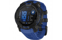 Смарт-часы Garmin Instinct 3 – 45 mm, AMOLED Black with bolt blue/black silicone band (010-02936-03)