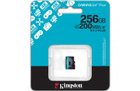 Картки пам'яті  Kingston microSDXC 256GB C10 UHS-I U3 A2 V30 R200/W160MB/s (SDCG4/256GBSP)