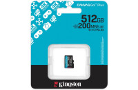 Картки пам'яті  Kingston microSDXC 512GB UHS-I U3 A2 V30 Canvas Go Plus (SDCG4/512GBSP)