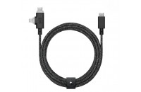 Кабели и переходники Native Union Belt Cable Duo Pro 240W USB-C to USB-C & Lightning Cosmos Black (2.4 m) (BELT-PROCCL-CO