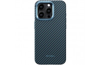 Чехлы и защитные стекла Pitaka MagEZ Case 4 Twill 1500D Black/Blue for iPhone 15 Pro (KI1508P)