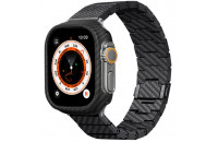 Чохли та захисне скло  Pitaka Modern Carbon Fiber Watch Band Black/Grey for Apple Watch 49/45/44mm (AWB1003)