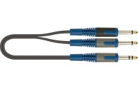 Кабелі аудіо-відео Quik Lok RKSA100-2 (6,3mm stereo - 2 x 6,3mm mono) 2m