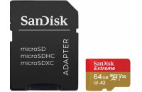 Картки пам'яті  SanDisk microSDXC 64GB Extreme UHS-I U3 (SDSQXA2-064G-GN6AA)