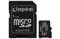 Картки пам'яті  Kingston microSDXC 512Gb Canvas Select+ A1 (R100/W85) + SD-adapter (SDCS2/512GB)