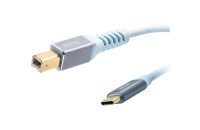 Кабели аудио-видео Supra USB 2.0 С-B Blue 3m