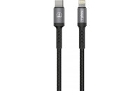 Кабелі та перехідники T-Phox Apace T-CL833 Type-C Lightning 20W 1m Black Gray