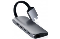 Хабы и кардридеры Satechi Aluminum Type-C Dual Multimedia Adapter Space Gray (ST-TCDMMAM)