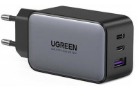 Зарядные устройства UGREEN CD244 65W GaN 1xUSB-A, 2xUSB-C Wall Charger Grey (10335)