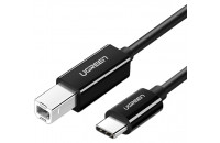 Кабели и переходники UGREEN US241 USB-C 2.0 to USB-B 2.0 Print Cable 2m Black (50446)