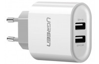 Зарядные устройства UGREEN Wall Charger CD104 2xUSB 3.4A White